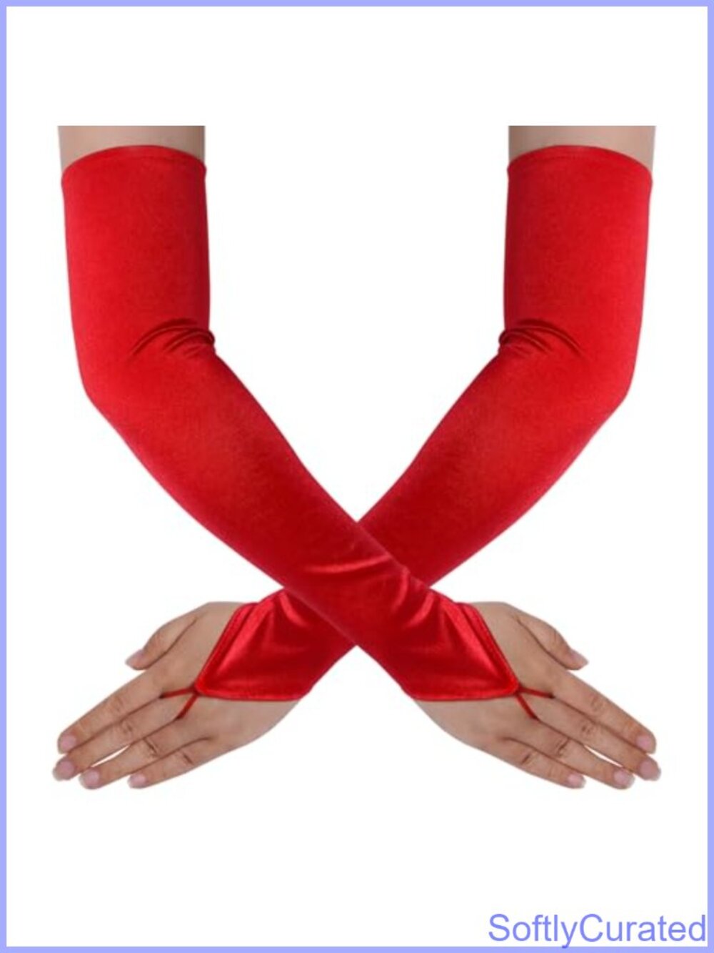 Long Fingerless Satin Opera Gloves Elbow Length 1920s Costume Party